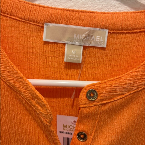 Michael Kors Orange Short Sleeve Top Size Medium - Picture 5 of 6